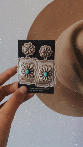 The Chelsea Stamped Earrings || Turquoise