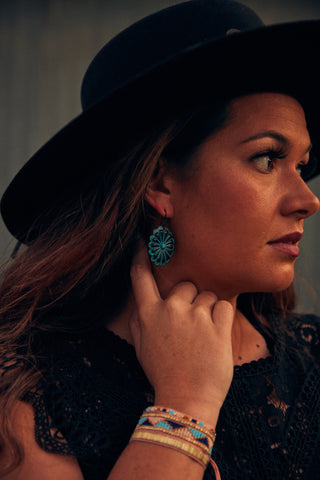 Ranch Hand: Concho Fish Hook Earrings