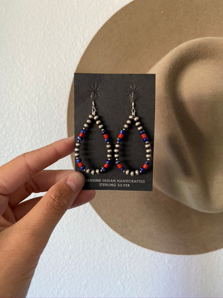 Brianna Navajo Pearls with Coral and Lapis