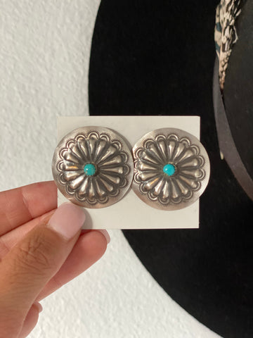 The Waylon Concho Earrings || Turquoise