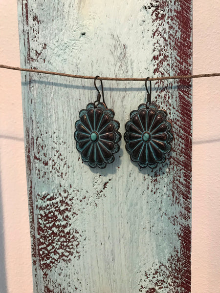Ranch Hand: Concho Fish Hook Earrings